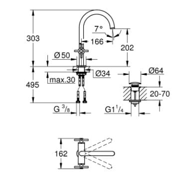 Vòi Chậu Lavabo Nóng Lạnh Đức Grohe 21019AL3 3