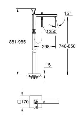 Vòi Bồn Tắm Đặt Sàn Đức Grohe 23667001 3