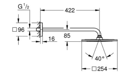 Bát Sen gắn tường kèm thanh nối Đức Grohe 26259000 3