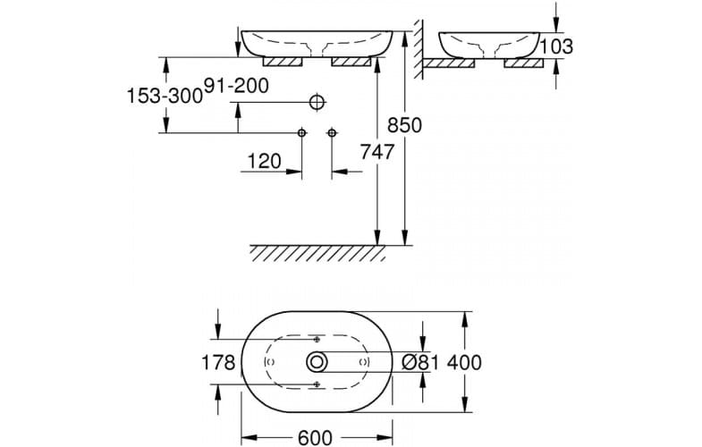 Chậu Rửa Lavabo Đặt Bàn Đức Grohe 3960800H 3