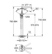 Vòi Sen Bồn Tắm Đặt Sàn Đức Grohe 23491DA1 3