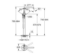 Vòi Sen Bồn Tắm Đặt Sàn Đức Grohe 23491DL1 3