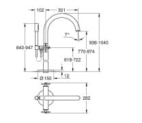 Vòi Sen Bồn Tắm Đặt Sàn Đức Grohe 25044DA3 3
