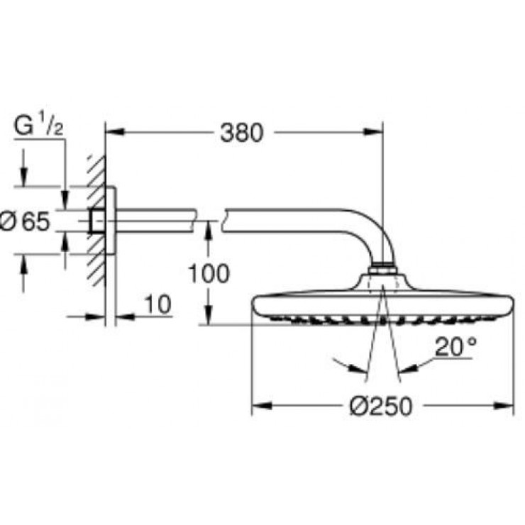 Bộ bát sen gắn tường Tempesta 250 GROHE 26668000