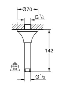 Thanh treo sen trần GROHE 27978000 3