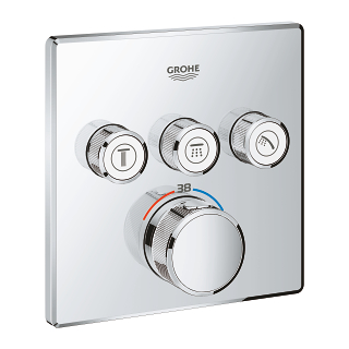 Mặt điều khiển sen tắm ổn nhiệt Grohtherm SmartControl vuông 3 chế độ GROHE 29126000