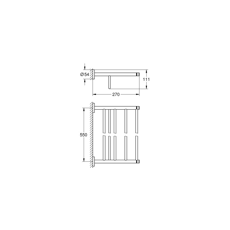Thanh treo khăn Essentials 550mm GROHE 40800001