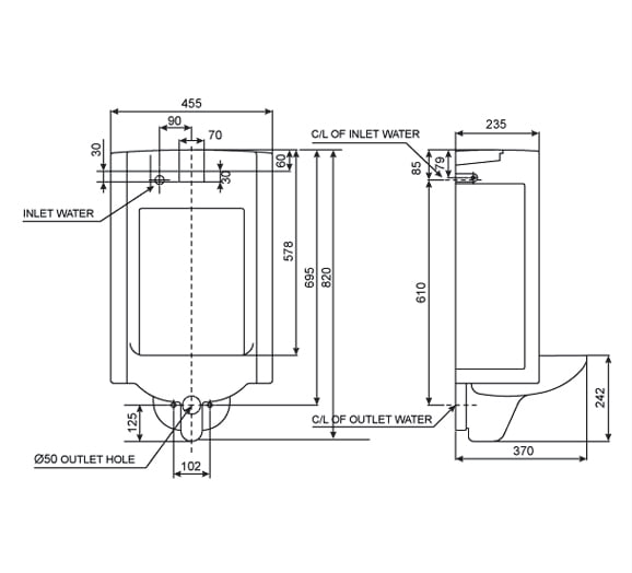 Nắp sứ cho bồn tiểu WP-6506 WP-9365